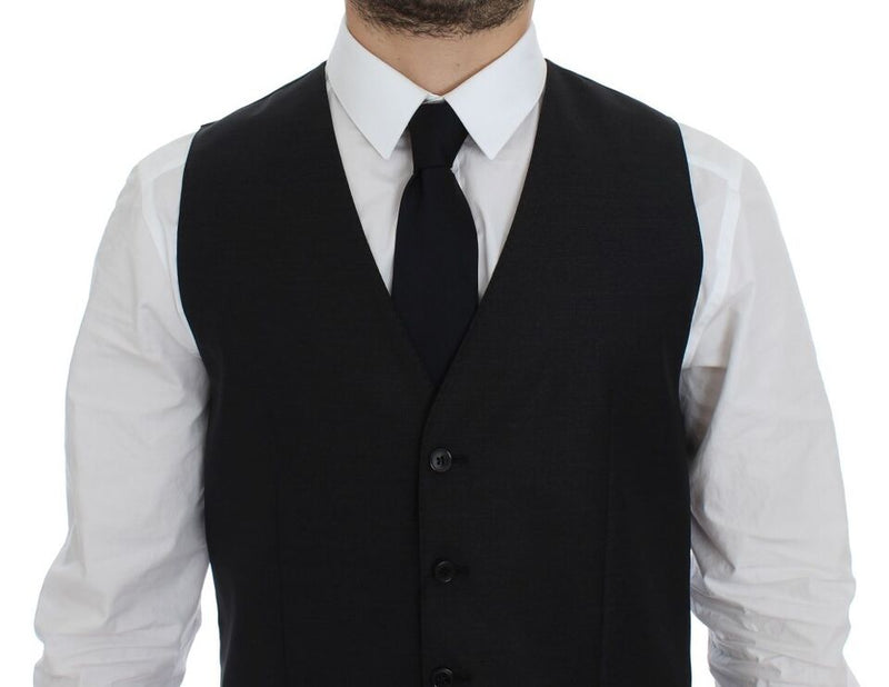 Gilet/veste en laine et soie grise Dolce &amp; Gabbana