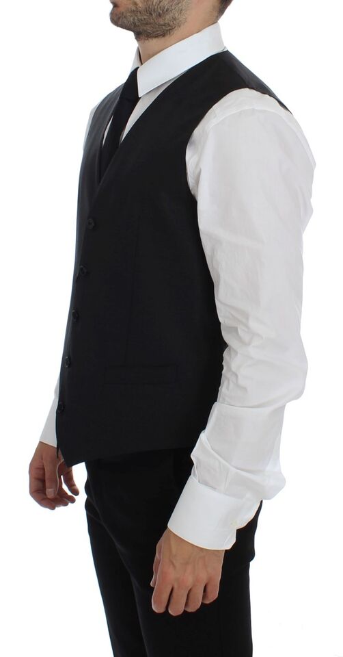 Gilet/veste en laine et soie grise Dolce &amp; Gabbana