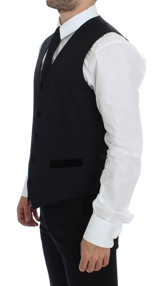 Gilet/gilet sans manches formel en laine noire Dolce &amp; Gabbana