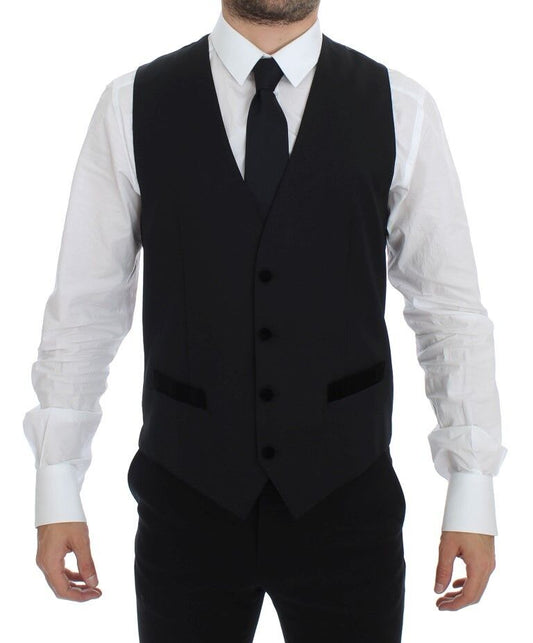 Gilet/gilet sans manches formel en laine noire Dolce & Gabbana