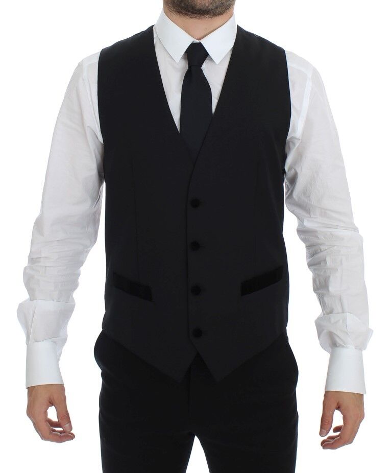 Gilet/gilet sans manches formel en laine noire Dolce &amp; Gabbana