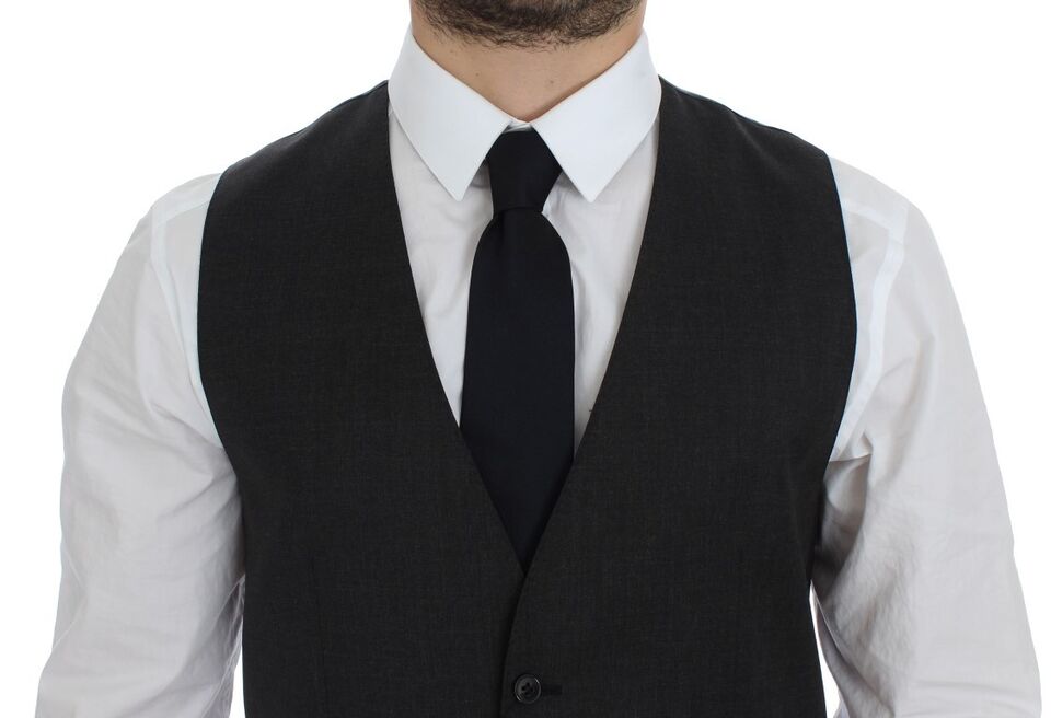 Dolce & Gabbana Grijs Vloerenlange Vest van Wol