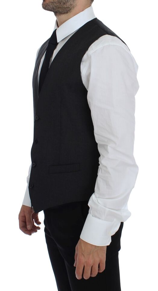Dolce & Gabbana Grijs Vloerenlange Vest van Wol