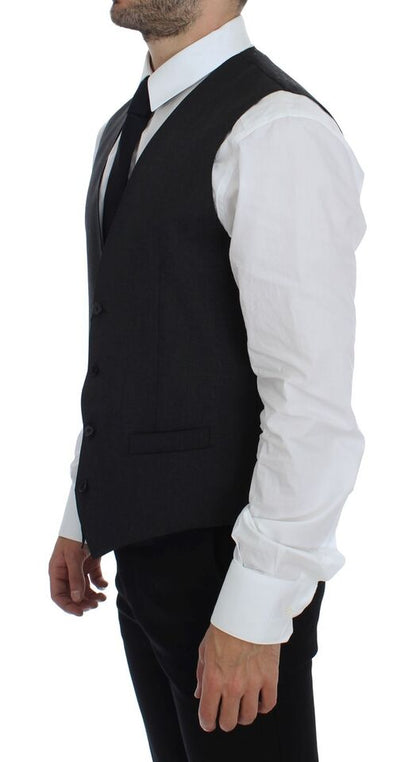 Dolce & Gabbana Grijs Vloerenlange Vest van Wol