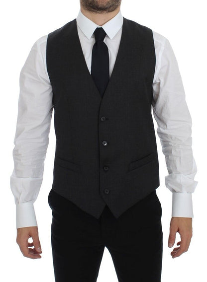 Dolce & Gabbana Grijs Vloerenlange Vest van Wol