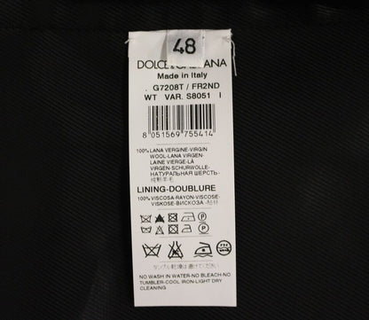 Dolce & Gabbana Grijze gestreepte wollen, enkelgeknopte gilet