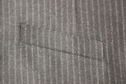 Dolce & Gabbana Grijze gestreepte wollen, enkelgeknopte gilet