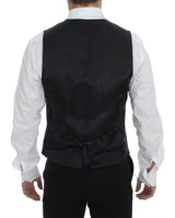 Gilet en laine rayé gris à simple boutonnage de Dolce &amp; Gabbana
