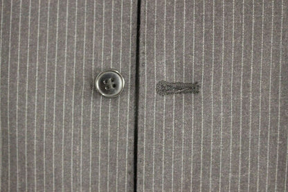 Gilet en laine rayé gris à simple boutonnage de Dolce & Gabbana