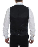Gilet en laine rayé gris à simple boutonnage de Dolce &amp; Gabbana