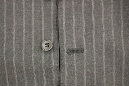 Gilet en laine rayé gris avec logo Dolce & Gabbana