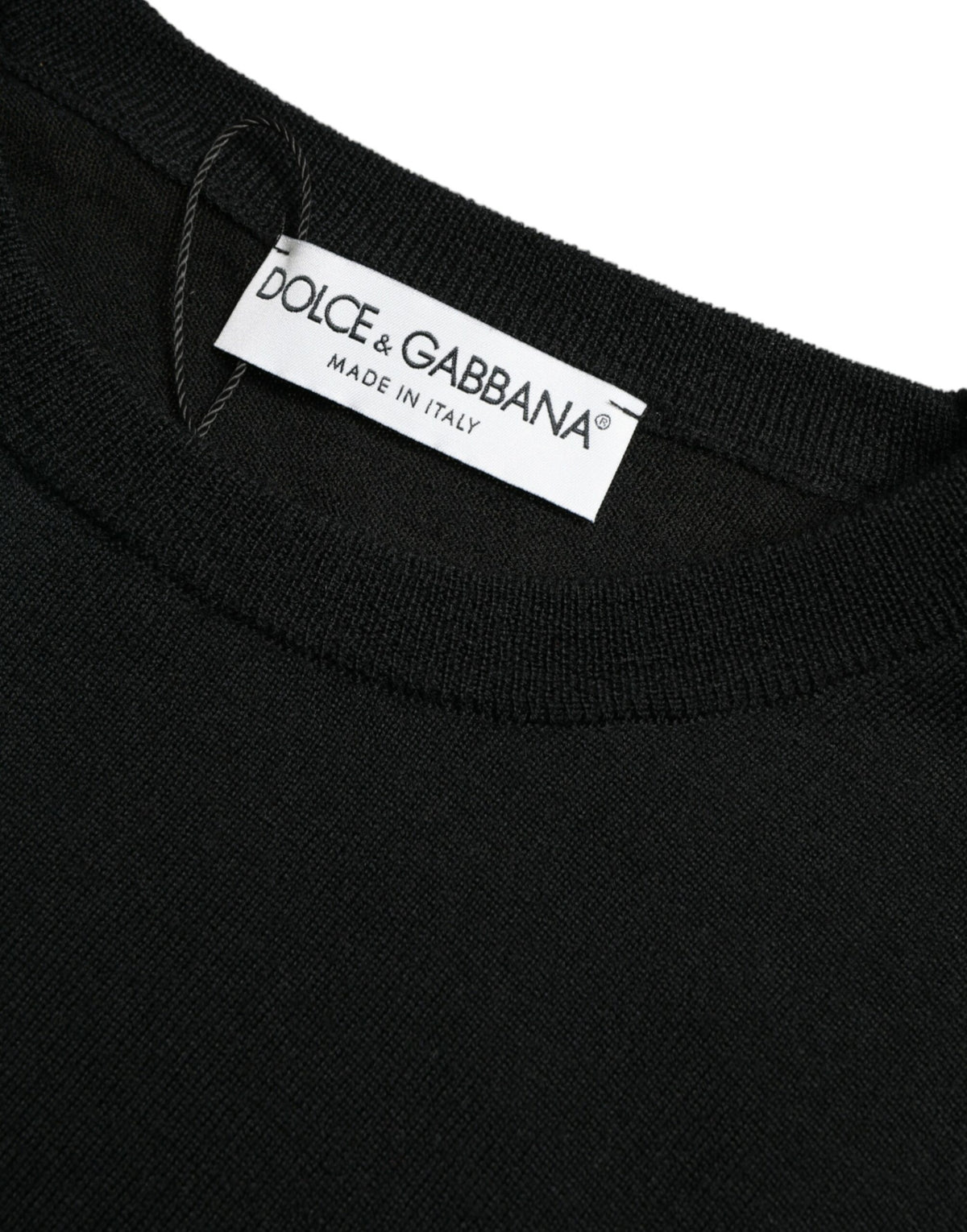 Pull en laine à col rond noir de Dolce &amp; Gabbana