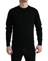 Pull en laine à col rond noir de Dolce &amp; Gabbana