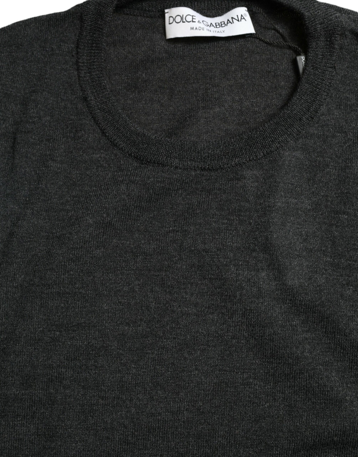 Pull en laine grise à col rond de Dolce &amp; Gabbana