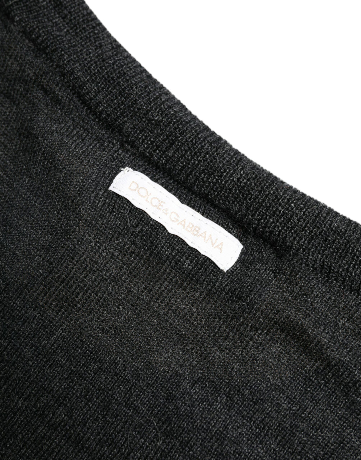 Pull en laine grise à col rond de Dolce &amp; Gabbana