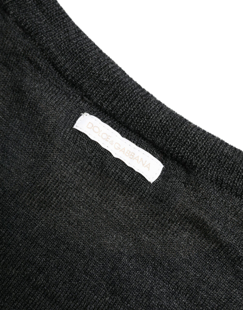 Dolce &amp; Gabbana grijze wollen trui met ronde hals