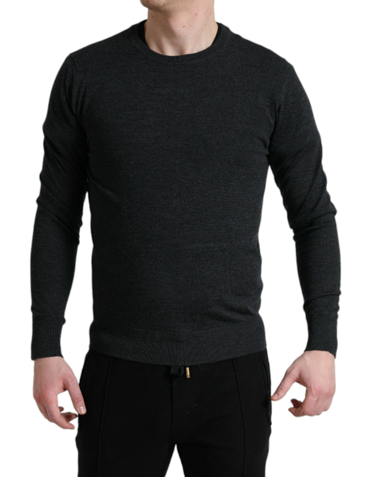 Pull en laine grise à col rond de Dolce &amp; Gabbana