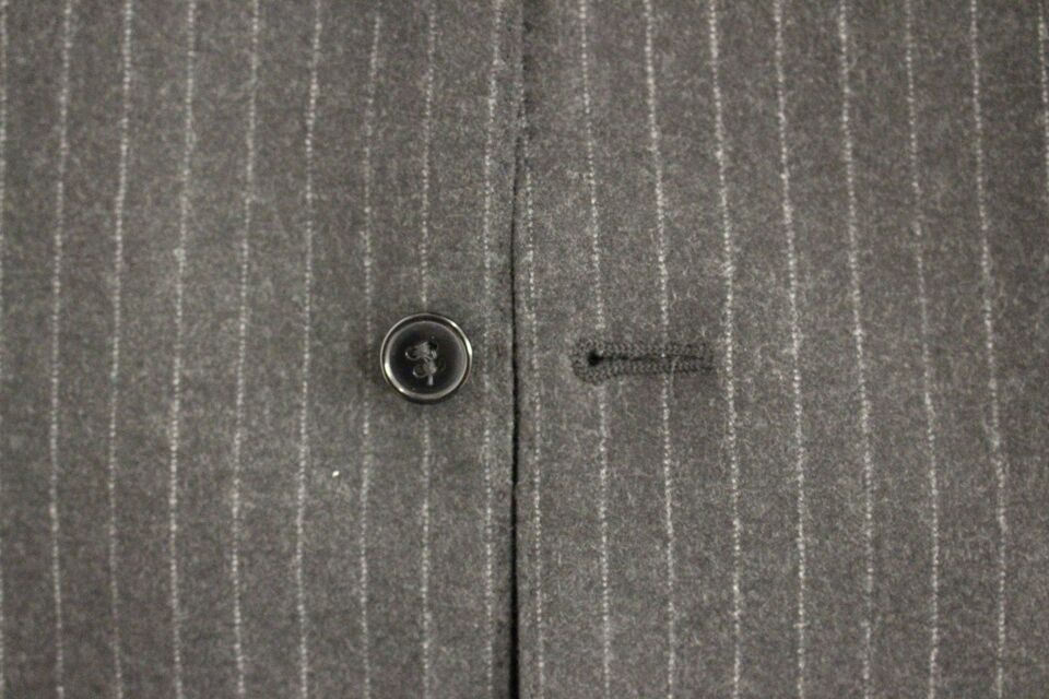 Gilet en laine rayé gris avec logo Dolce &amp; Gabbana