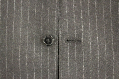 Gilet en laine rayé gris avec logo Dolce & Gabbana