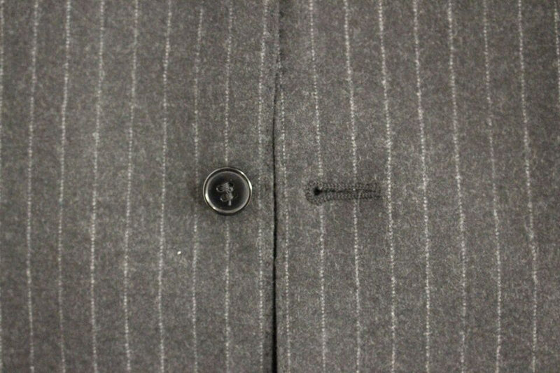 Gilet en laine rayé gris avec logo Dolce &amp; Gabbana