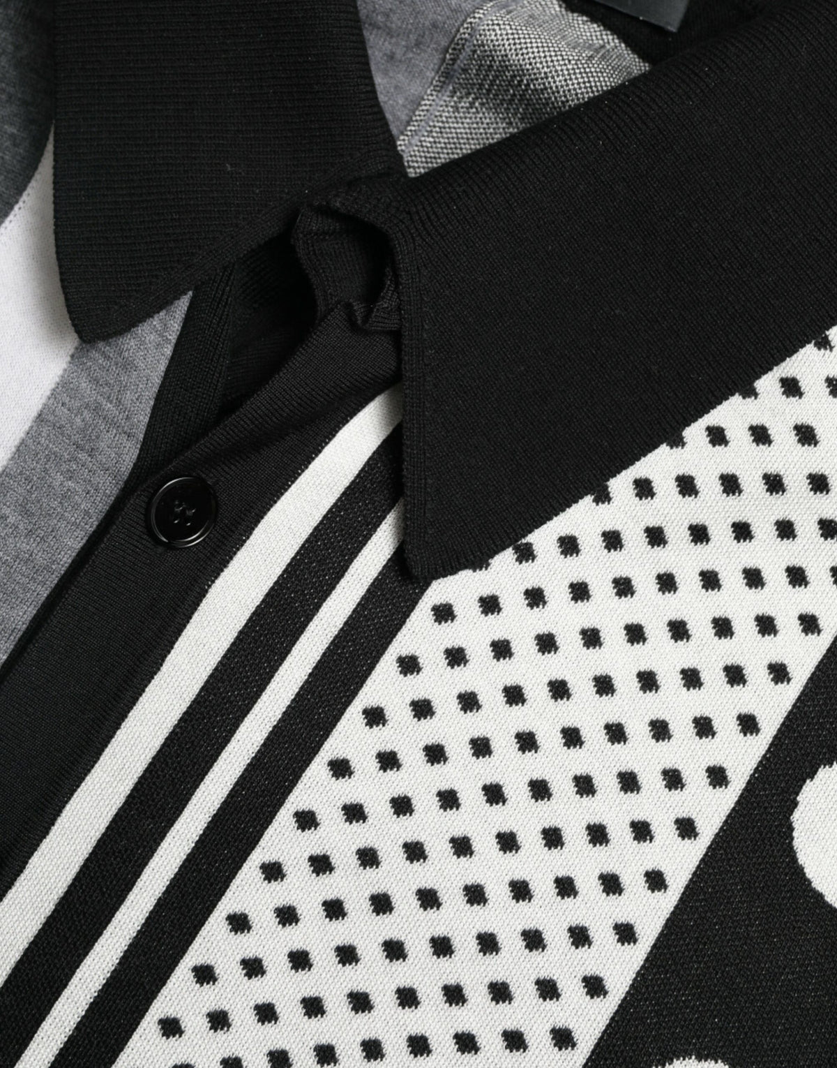 Pull col V en jersey noir et blanc Dolce &amp; Gabbana