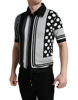 Pull col V en jersey noir et blanc Dolce &amp; Gabbana