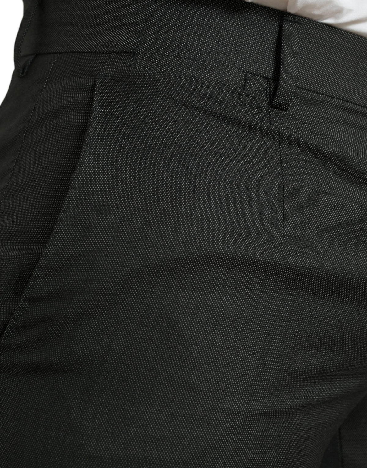 Pantalon habillé slim en coton extensible gris foncé de Dolce &amp; Gabbana