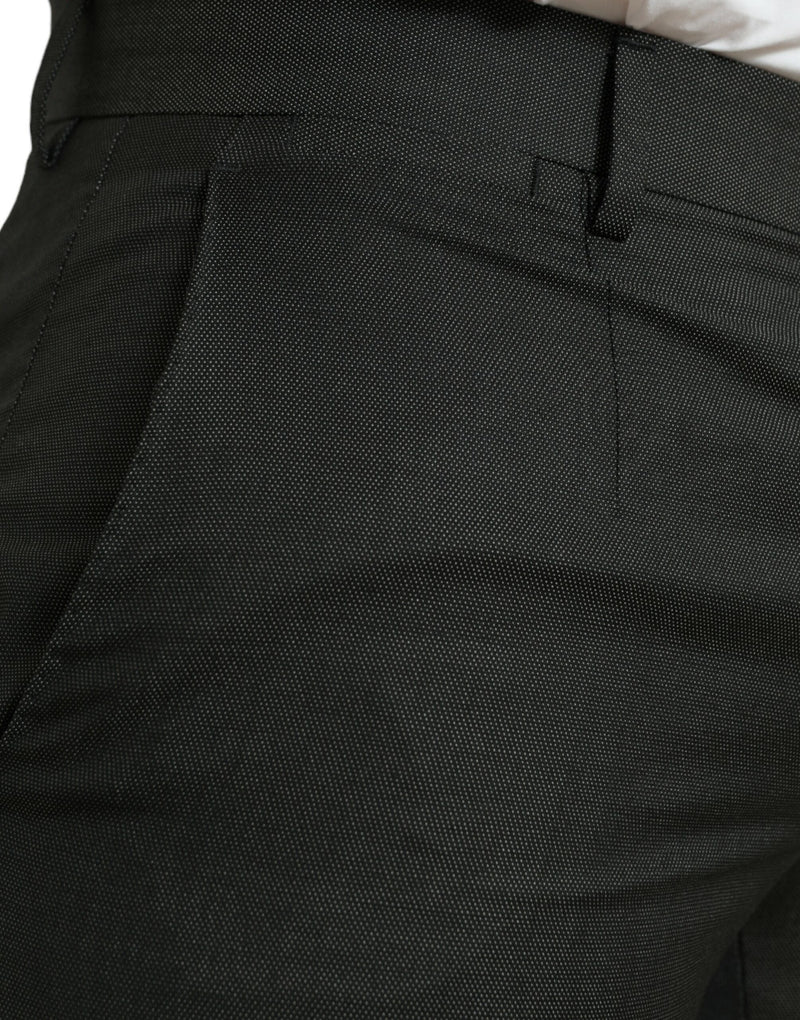 Pantalon habillé slim en coton extensible gris foncé de Dolce &amp; Gabbana