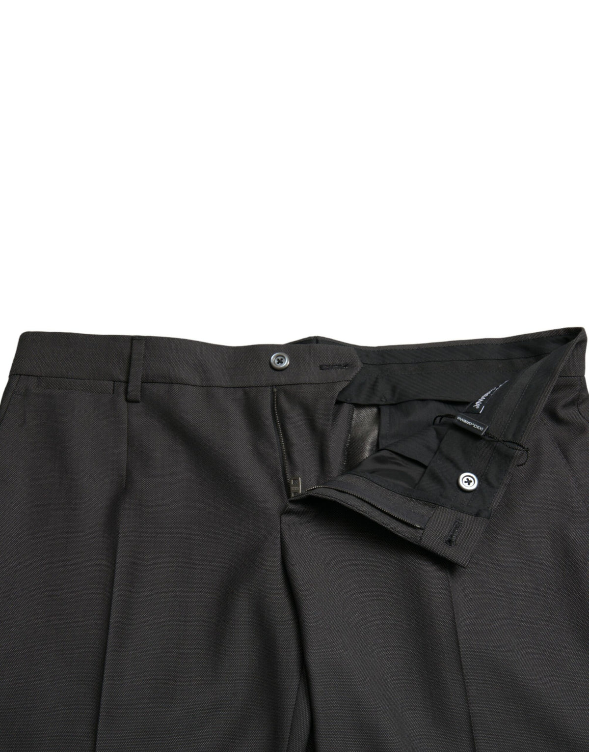 Pantalon habillé slim en coton extensible gris foncé de Dolce &amp; Gabbana
