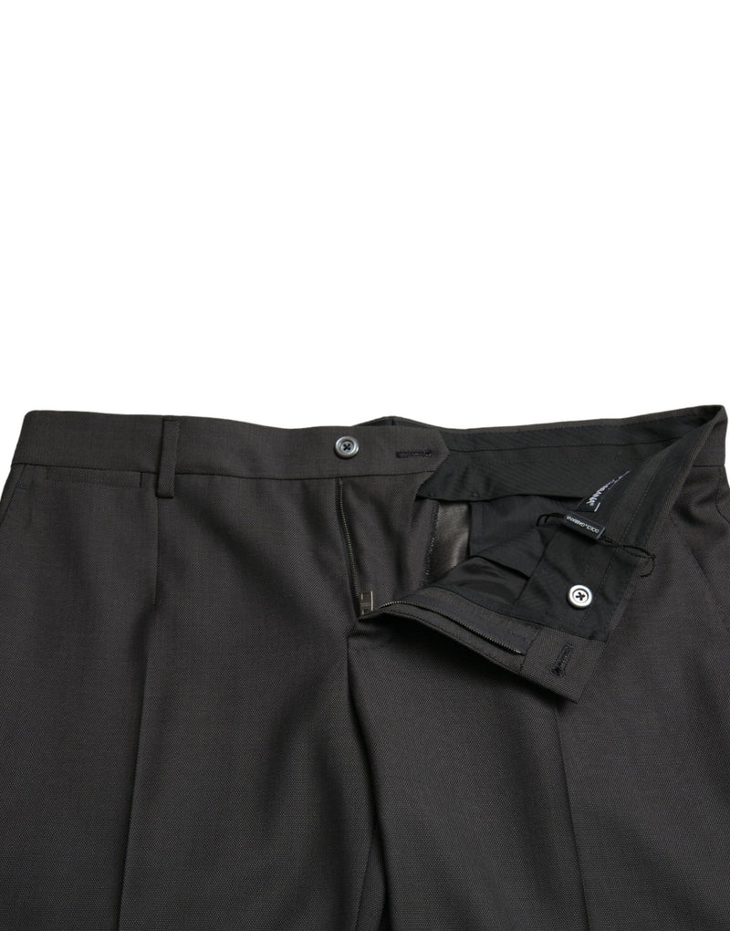 Pantalon habillé slim en coton extensible gris foncé de Dolce &amp; Gabbana