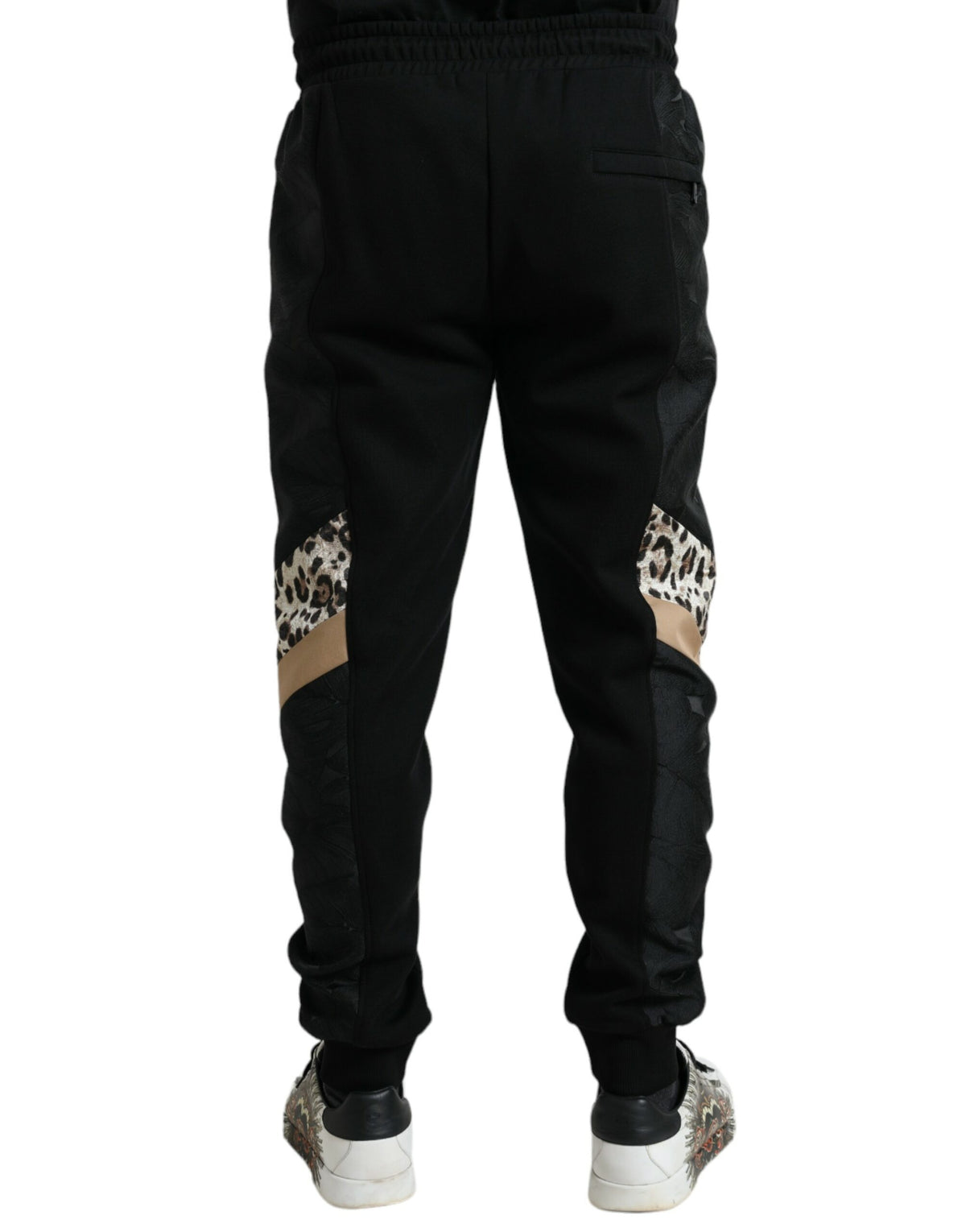 Pantalons de jogging slim et stretch en coton noir Dolce &amp; Gabbana