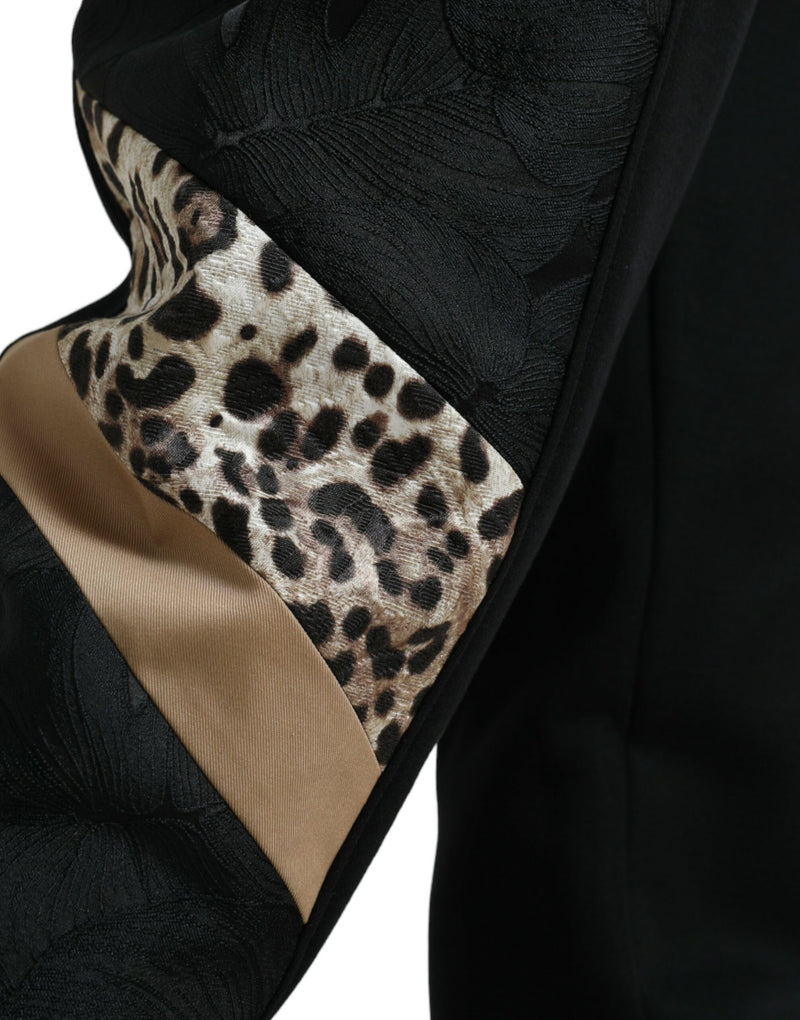 Pantalons de jogging slim et stretch en coton noir Dolce &amp; Gabbana