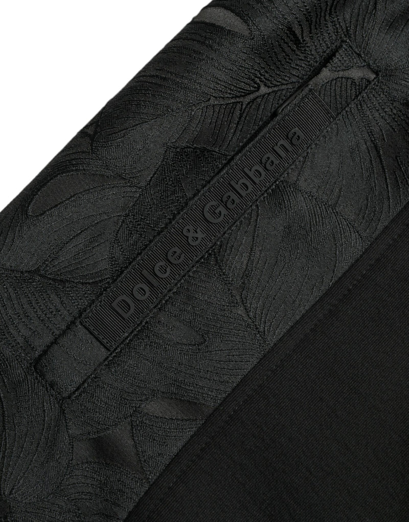 Pantalons de jogging slim et stretch en coton noir Dolce &amp; Gabbana
