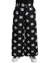 Pantalon large à imprimé logo DG noir de Dolce &amp; Gabbana