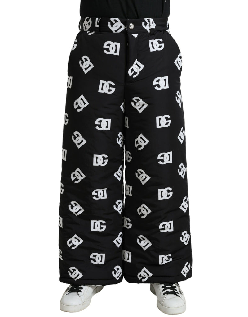 Pantalon large à imprimé logo DG noir de Dolce &amp; Gabbana