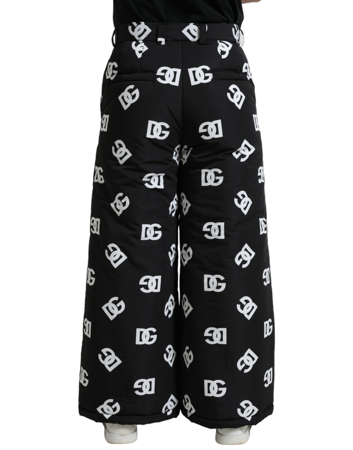 Pantalon large à imprimé logo DG noir de Dolce &amp; Gabbana