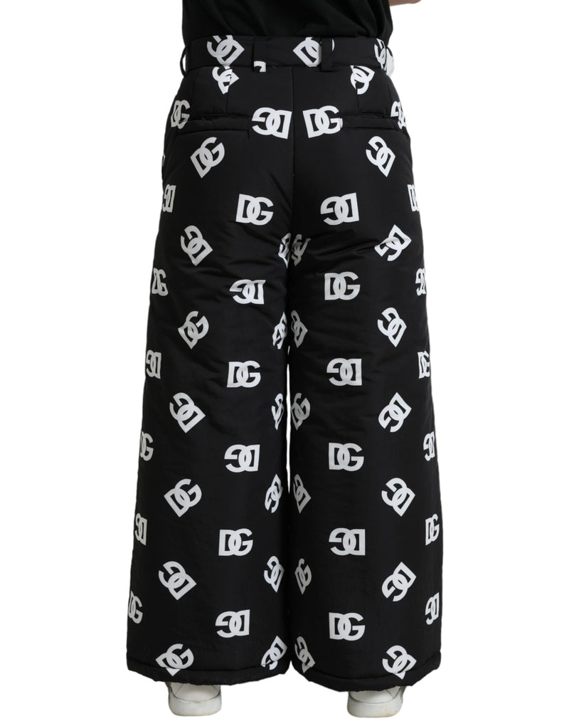 Pantalon large à imprimé logo DG noir de Dolce &amp; Gabbana