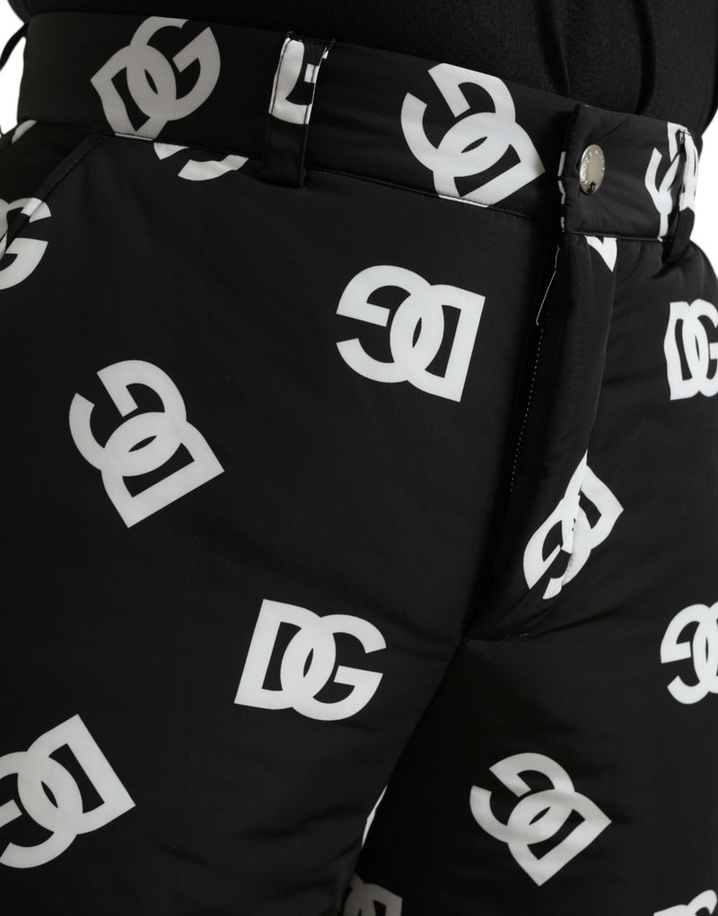 Pantalon large à imprimé logo DG noir de Dolce &amp; Gabbana