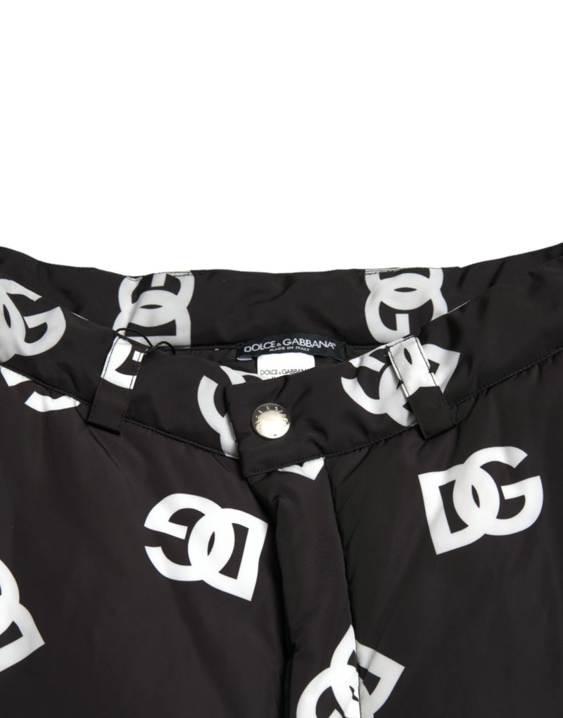 Pantalon large à imprimé logo DG noir de Dolce &amp; Gabbana