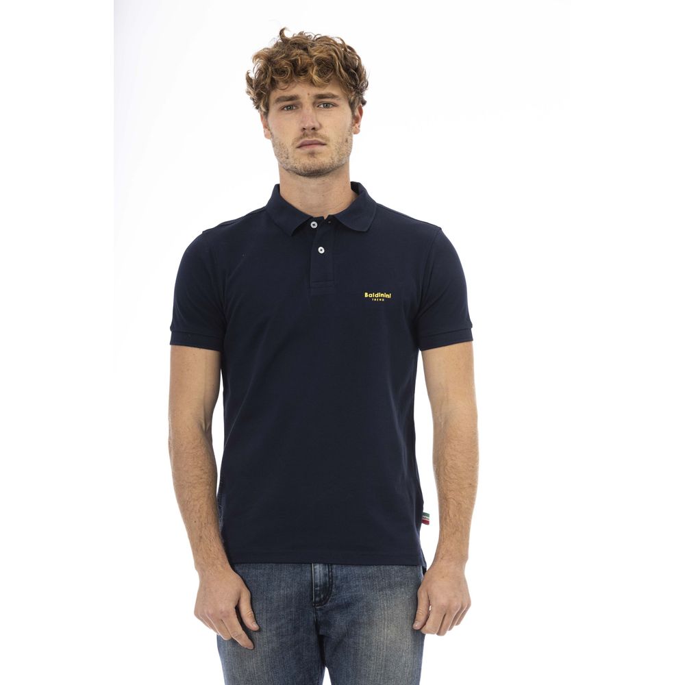 Polo homme en coton bleu Baldinini Trend
