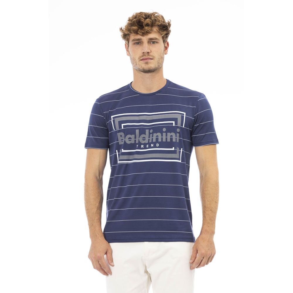 Baldinini Trend Blauw Katoenen Heren T-Shirt