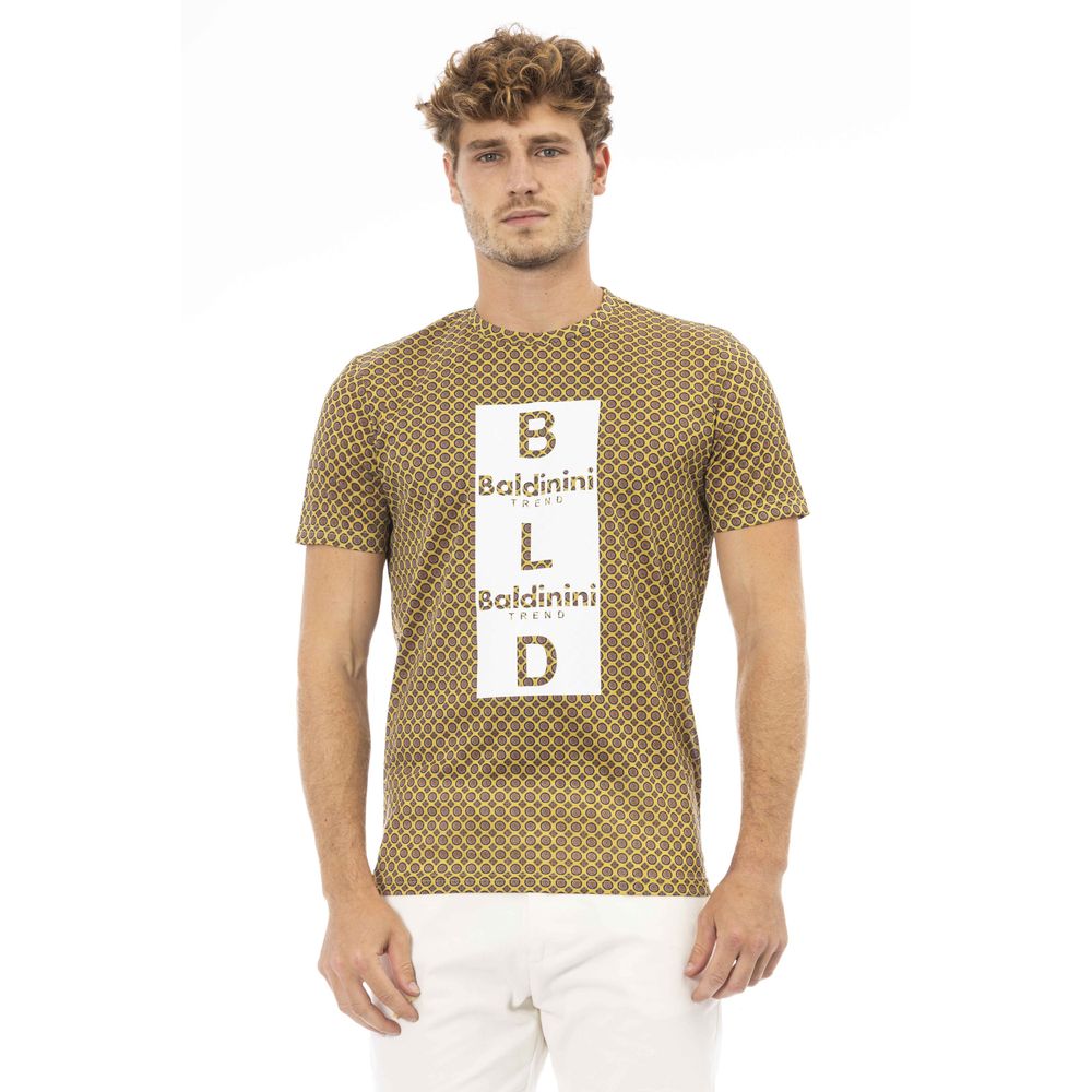 T-shirt homme en coton jaune Baldinini Trend