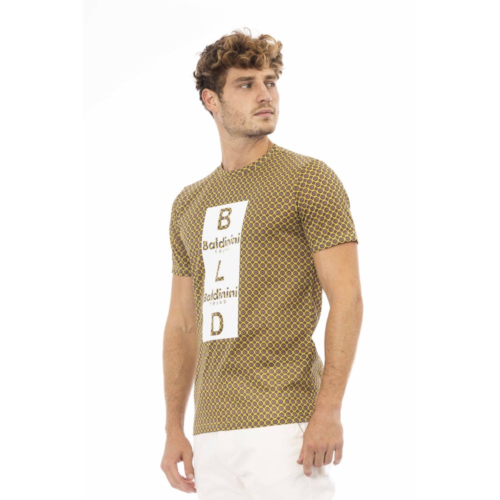 T-shirt homme en coton jaune Baldinini Trend