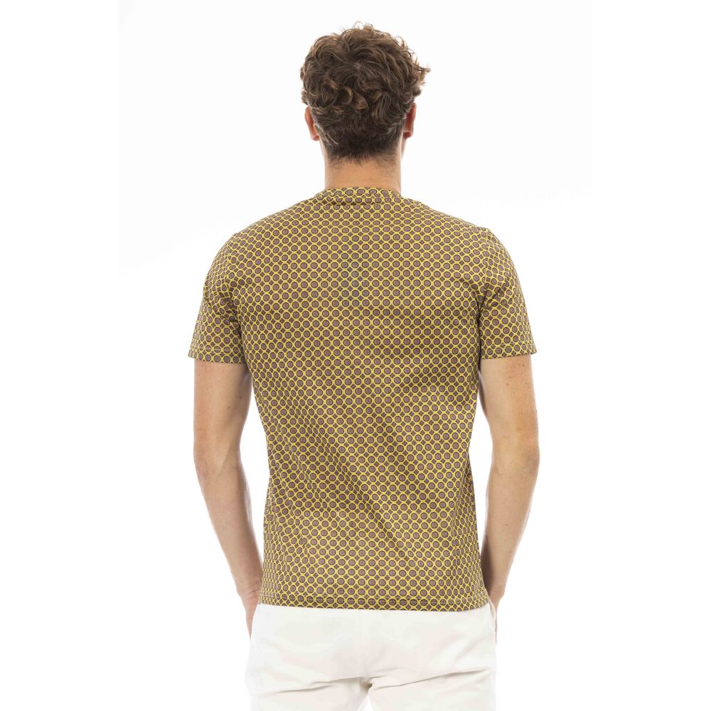T-shirt homme en coton jaune Baldinini Trend