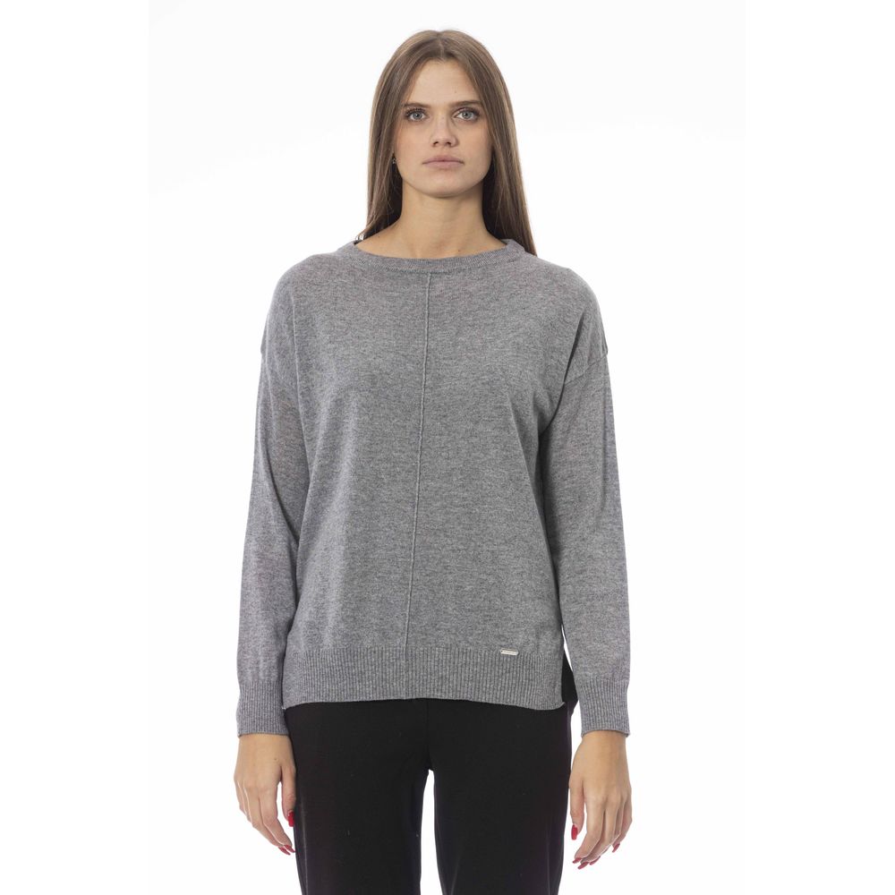 Baldinini Trend Pull en Viscose Grise pour Femmes - Luxe et Confort