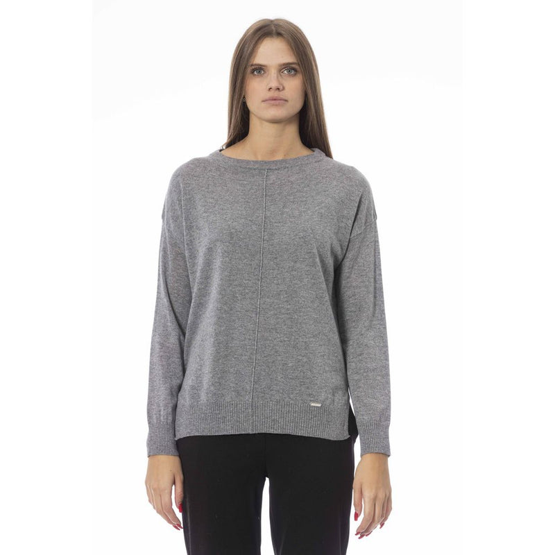 Baldinini Trend Pull en Viscose Grise pour Femmes - Luxe et Confort