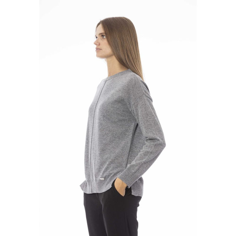 Baldinini Trend Pull en Viscose Grise pour Femmes - Luxe et Confort