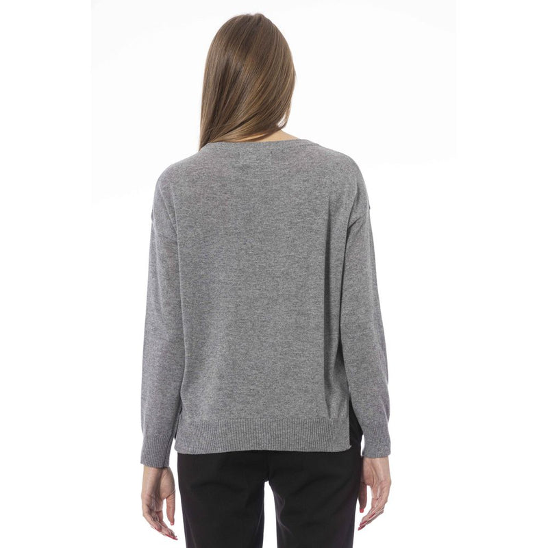 Baldinini Trend Pull en Viscose Grise pour Femmes - Luxe et Confort