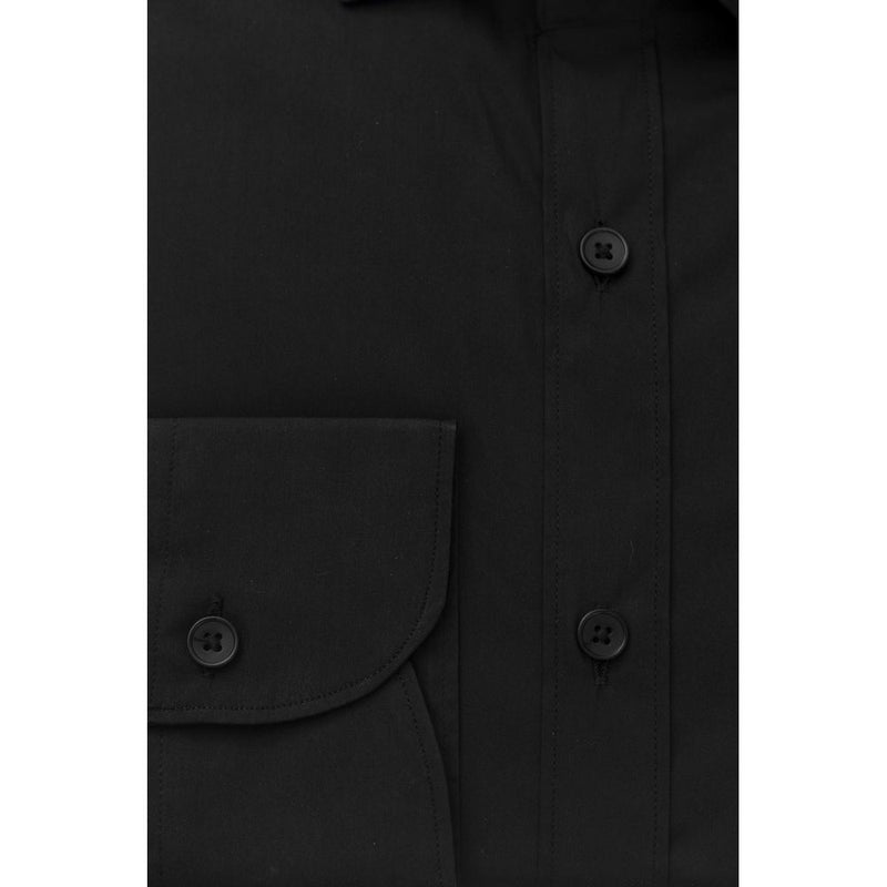 Bagutta Black Cotton Men's Slim Fit Shirt