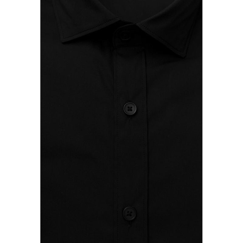 Chemise homme en coton noir Bagutta